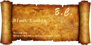 Bladt Cintia névjegykártya
